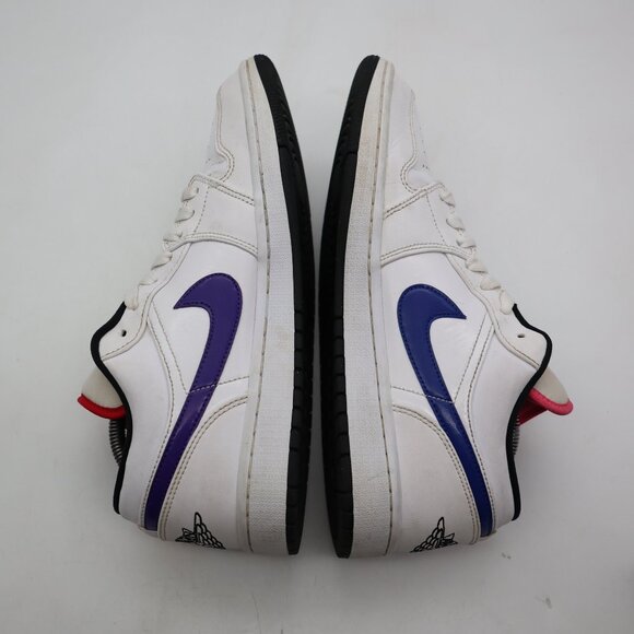 Nike Air Jordan 1 Low Men\'s 10.5 \'Multi-color Swoosh\' White Sneakers CW7009-100 main image 6